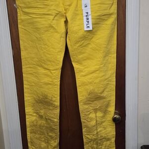 Purple-Brand Jeans - Dandelion Palms Print - Yellow - P001-DNPP323